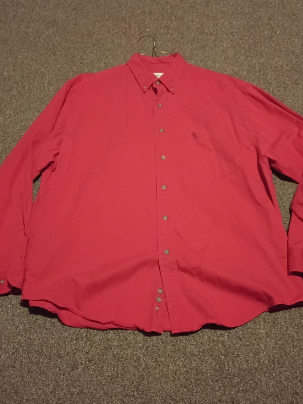 Eddie Bauer Men's Long-Sleeve Button-Down Shirt in Red